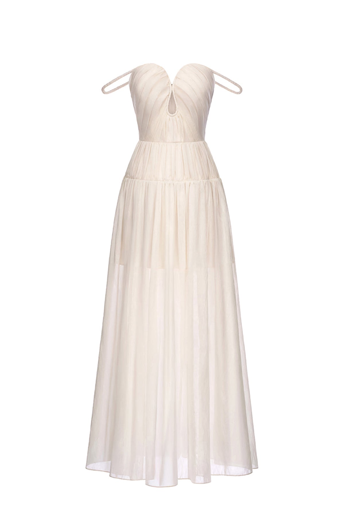 Arianna Drop Waist Teardrop Cut-Out Polyester Blend Maxi Dress