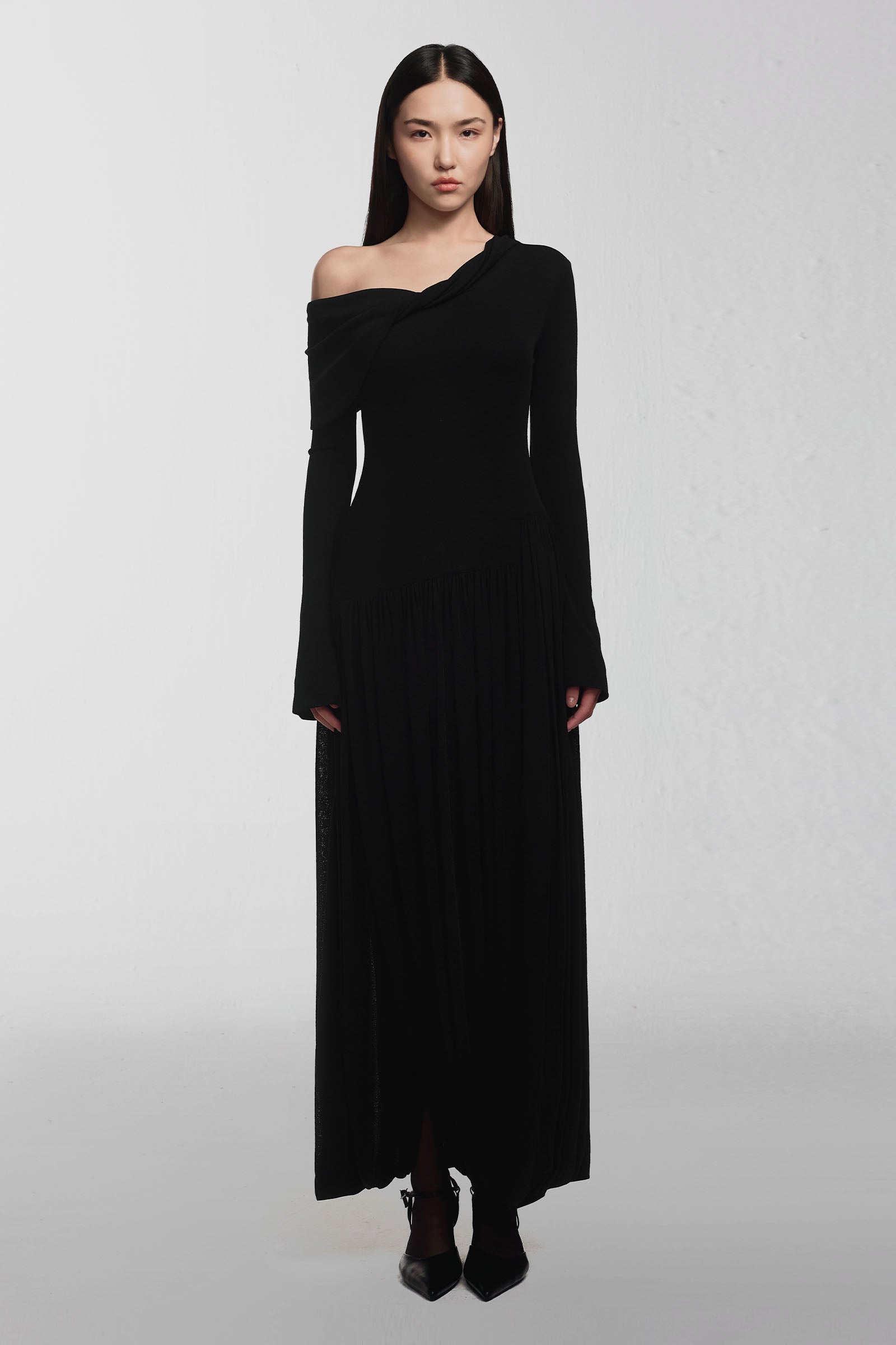 Noa A-line Gathering Maxi Dress