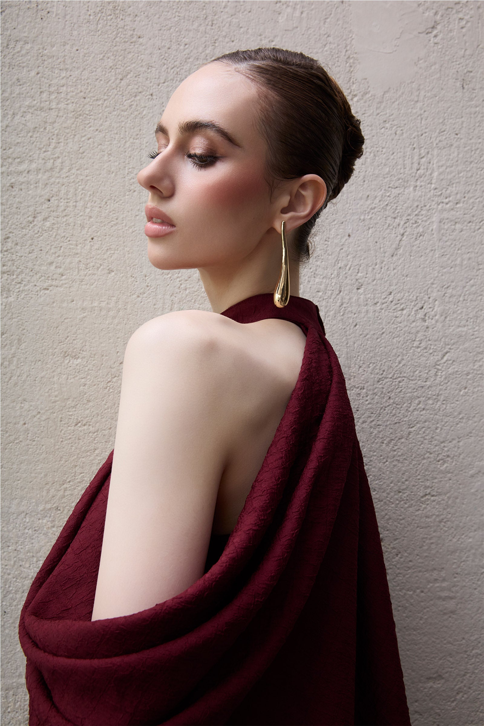 Carlyle I Halter Draped Maxi Dress