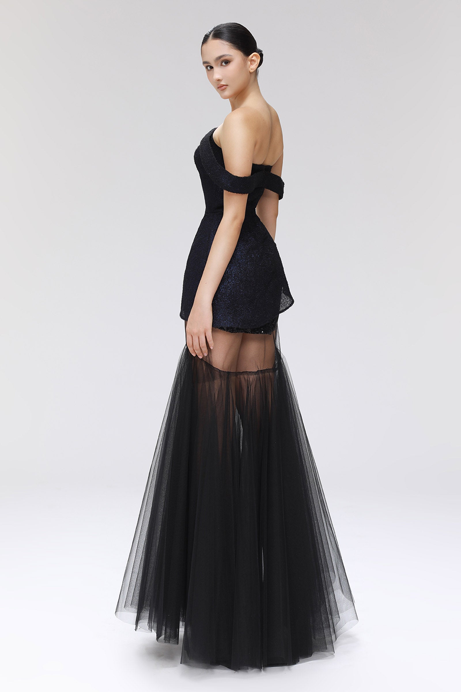 Fracture Off-Shoulder Maxi Dress