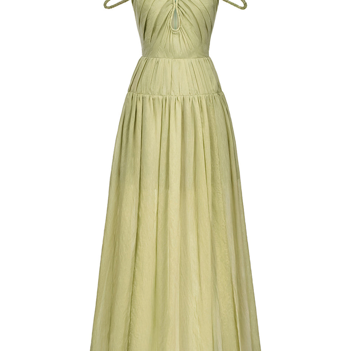 Arianna Drop Waist Teardrop Cut-Out Polyester Blend Maxi Dress
