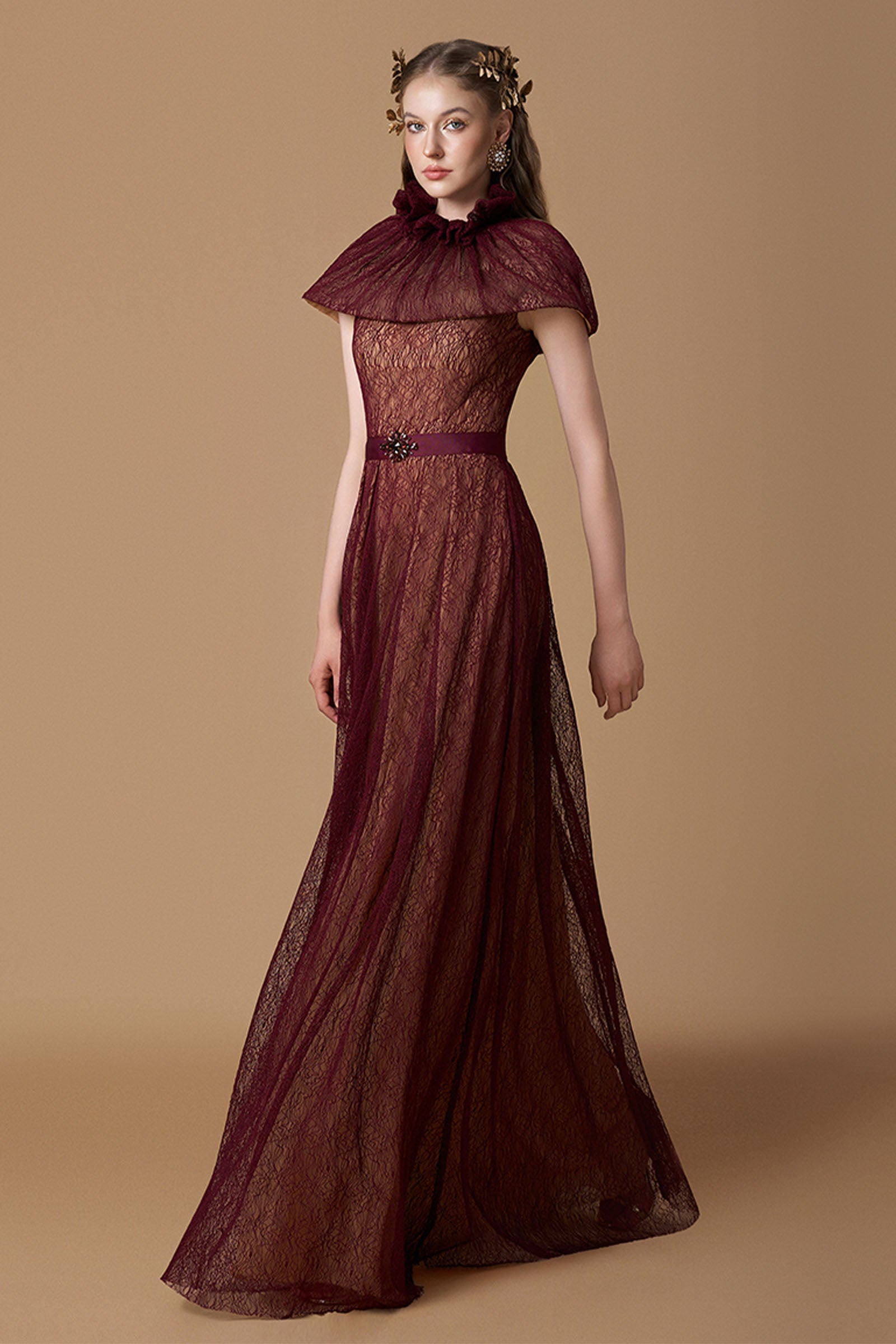 Liora Cape Sleeve Maxi Dress