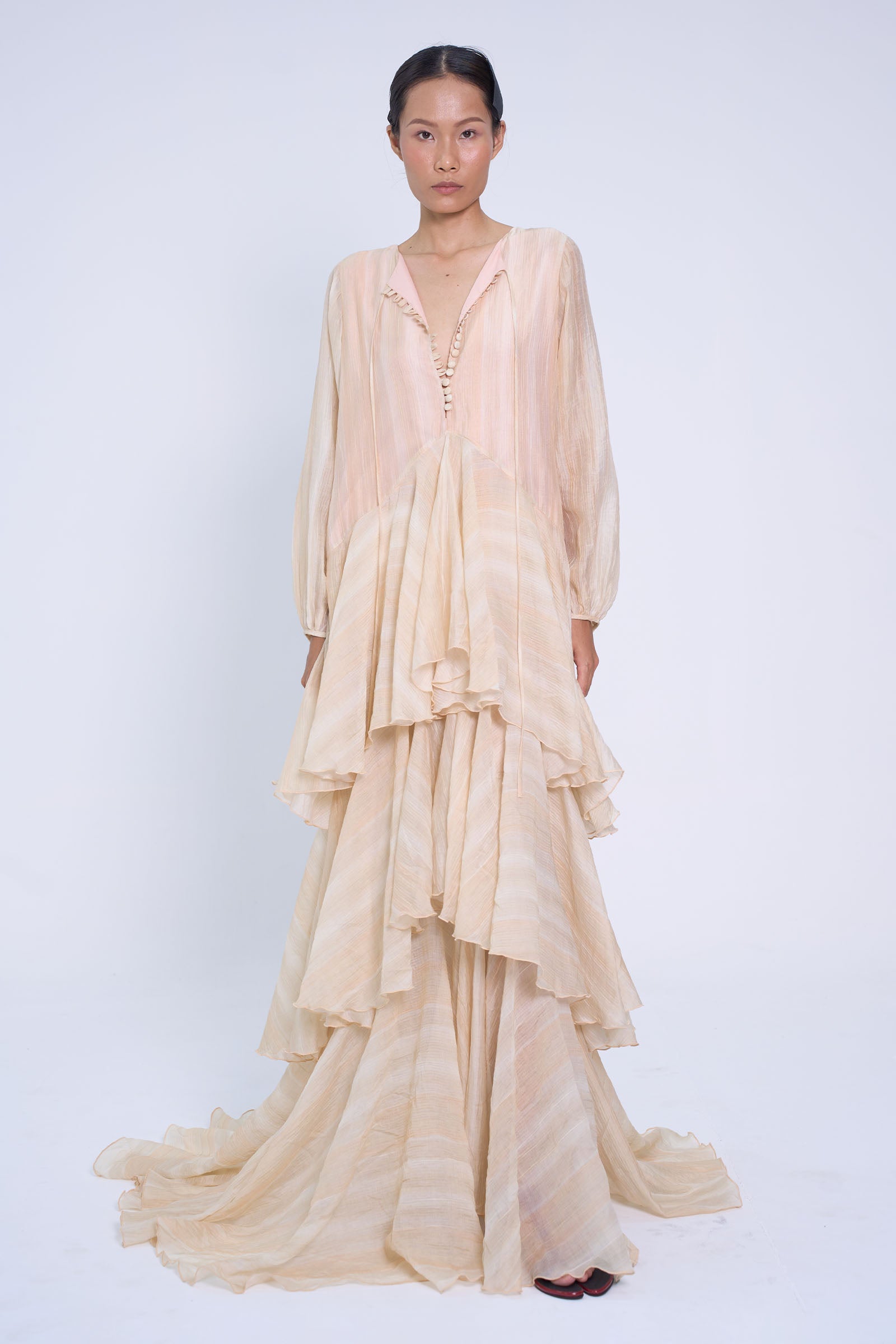 Com Moi Draped Maxi Dress