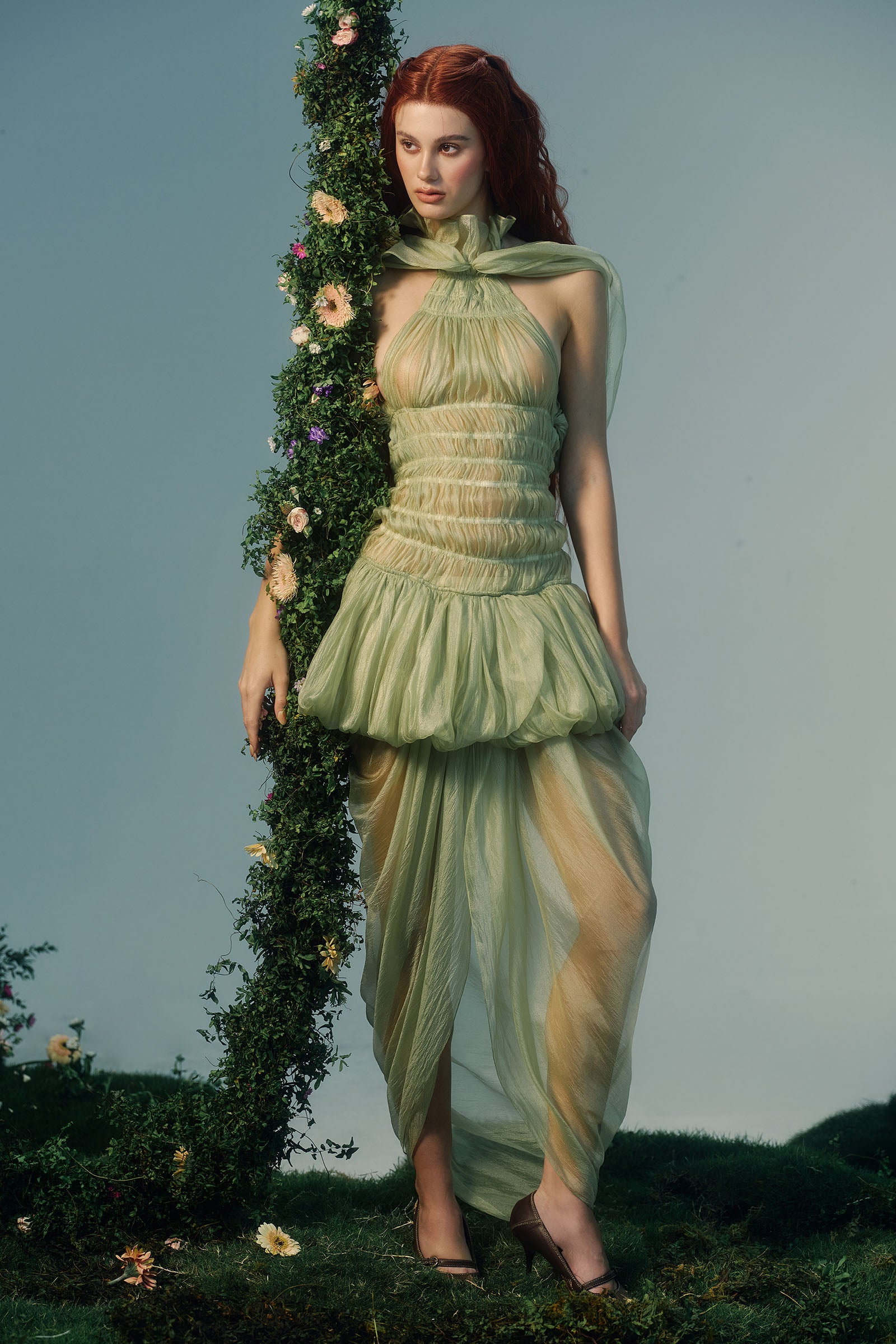 Linos Ruched Maxi Dress