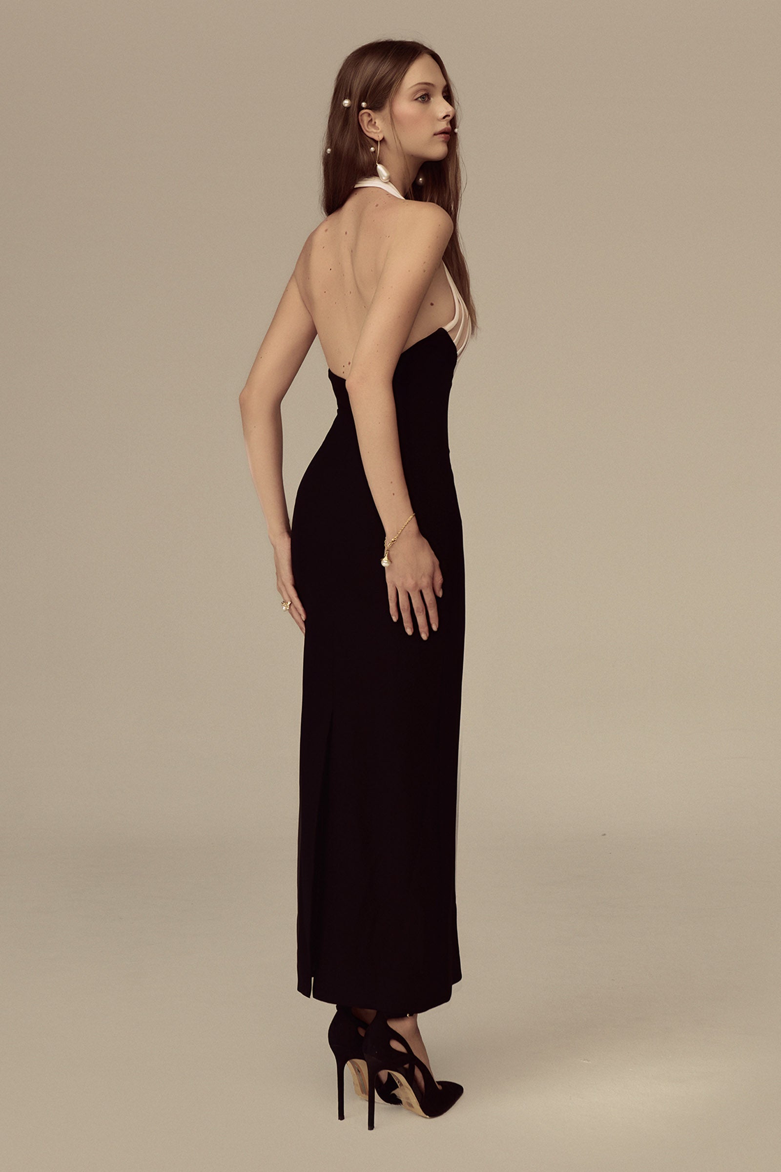 spandex halter dress JJ's House Halter Sleeveless Trumpet Mermaid Spandex Asymmetrical Maxi Dress 2026