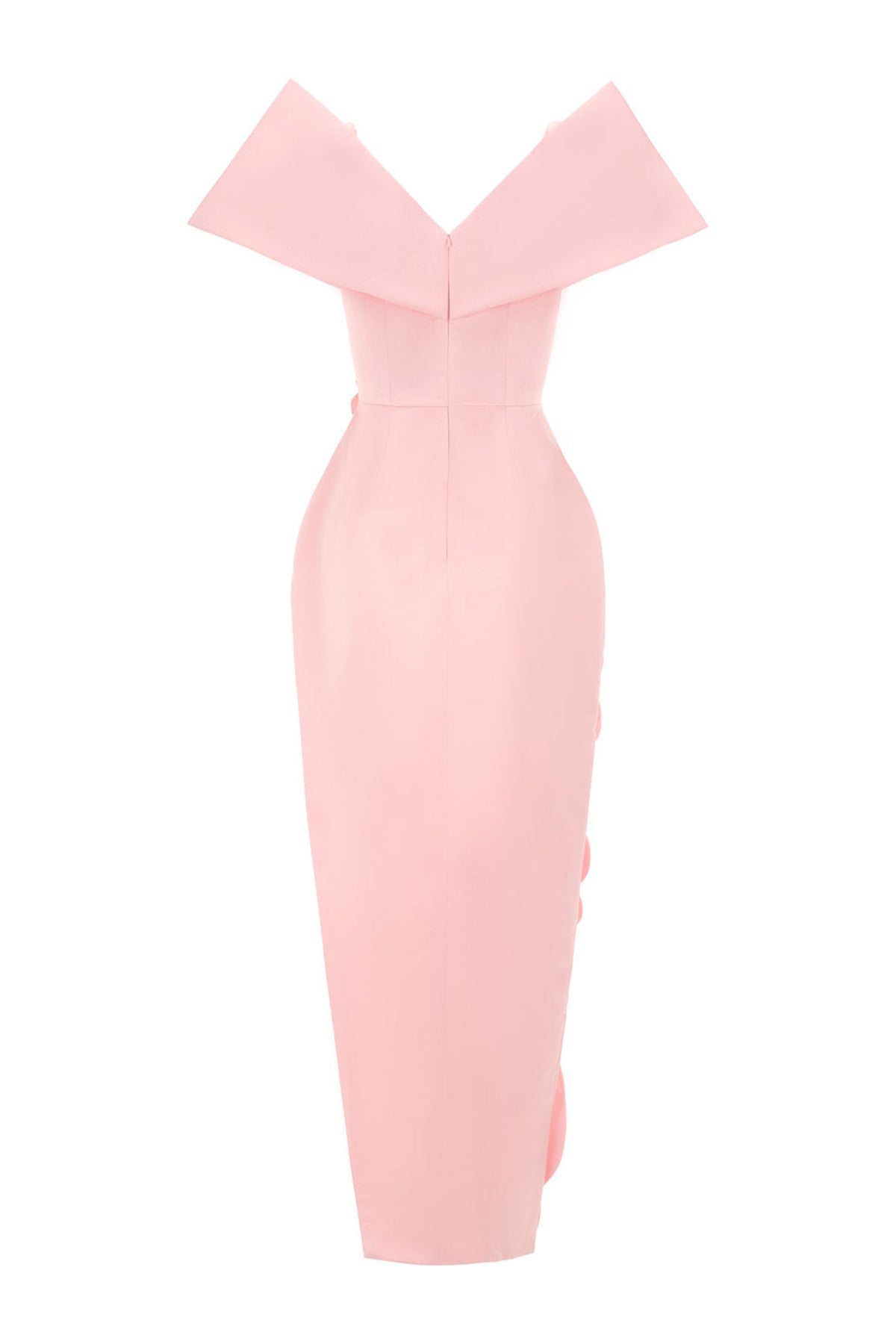 Glenn Slit Flower Applique Polyester Maxi Dress