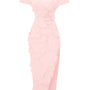 Glenn Slit Flower Applique Polyester Maxi Dress