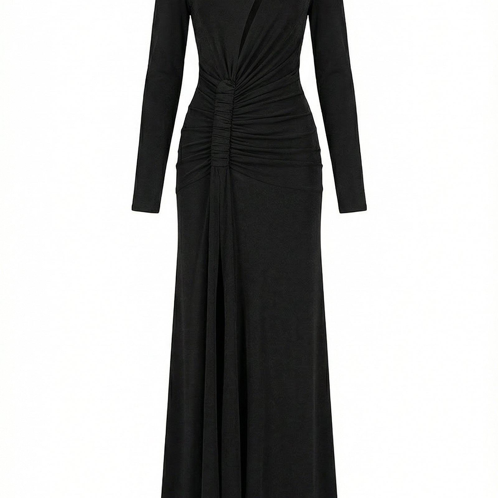 Vee Round Neck Maxi Dress