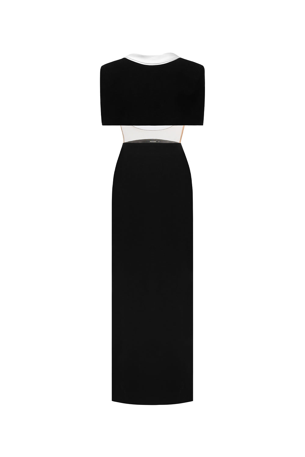 black polyester maxi dress " Calista " Solid Smocked Ruffle Maxi Dress ( Black )