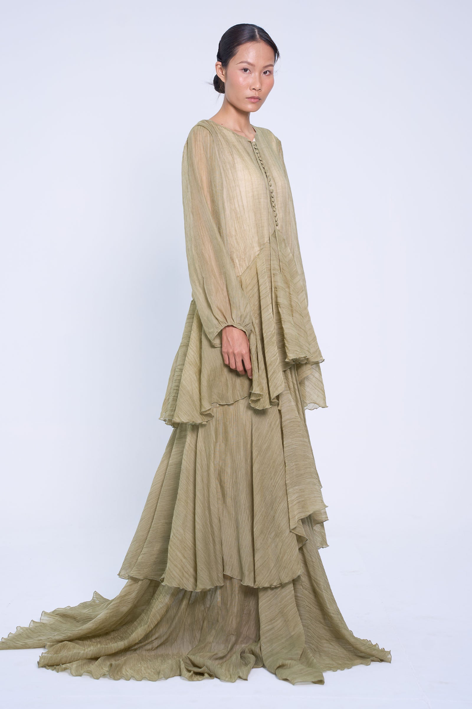 Com Moi Draped Maxi Dress