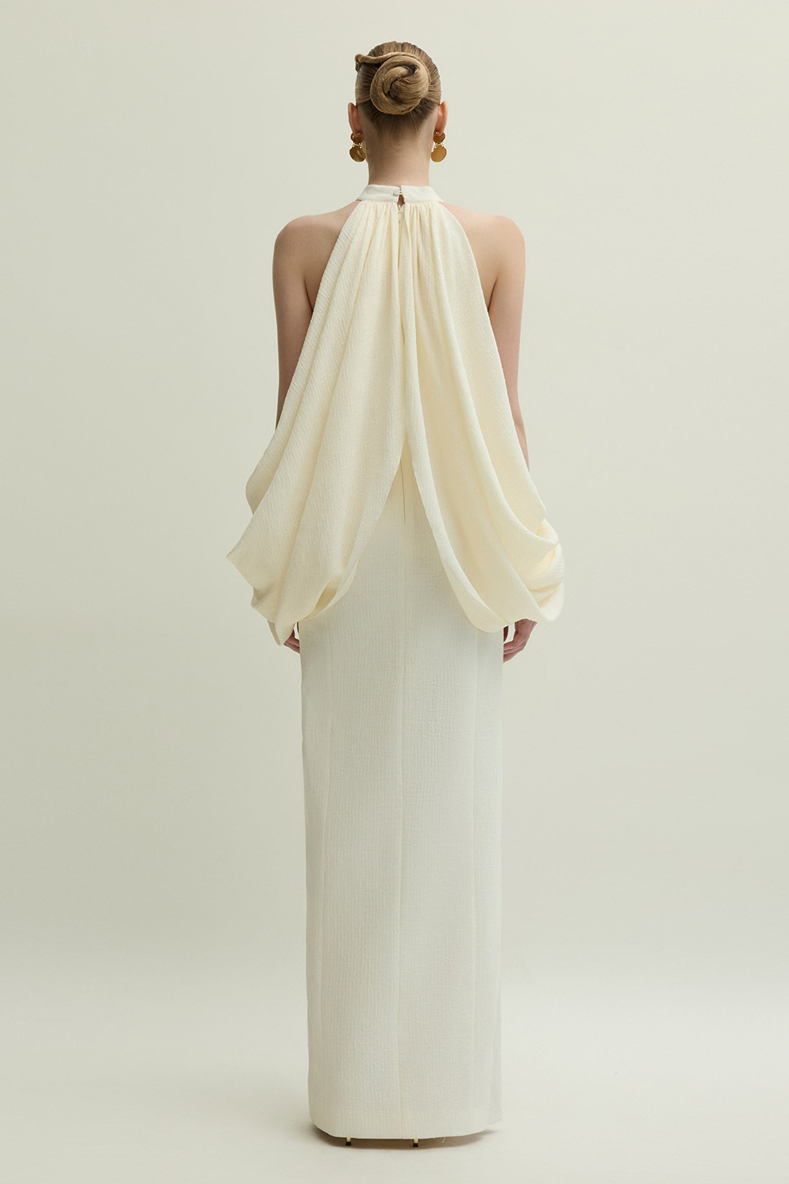 Carlyle II Halter Draped Maxi Dress