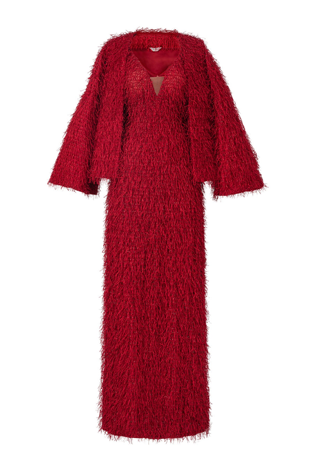 Frazier Sheath Flare Sleeved Polyester Floor Length Set