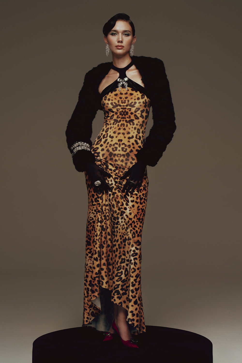 Vamp Cropped Faux Fur Jacket