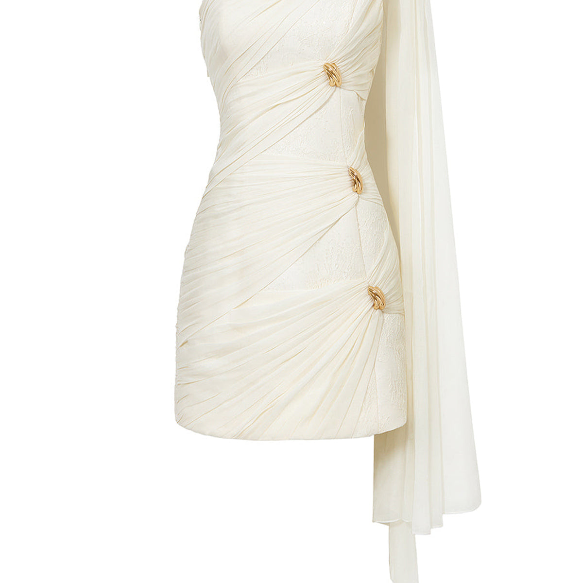 Lunaris Sheath One Shoulder Taffeta Mini Dress