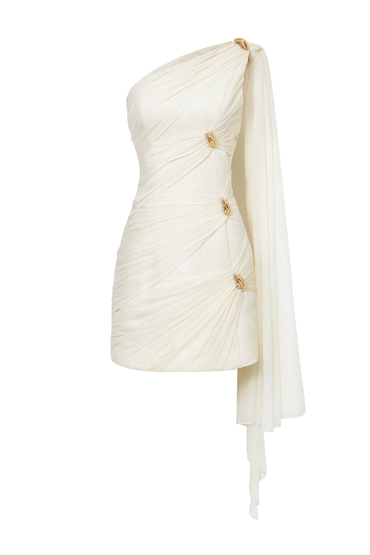 Lunaris Sheath One Shoulder Taffeta Mini Dress
