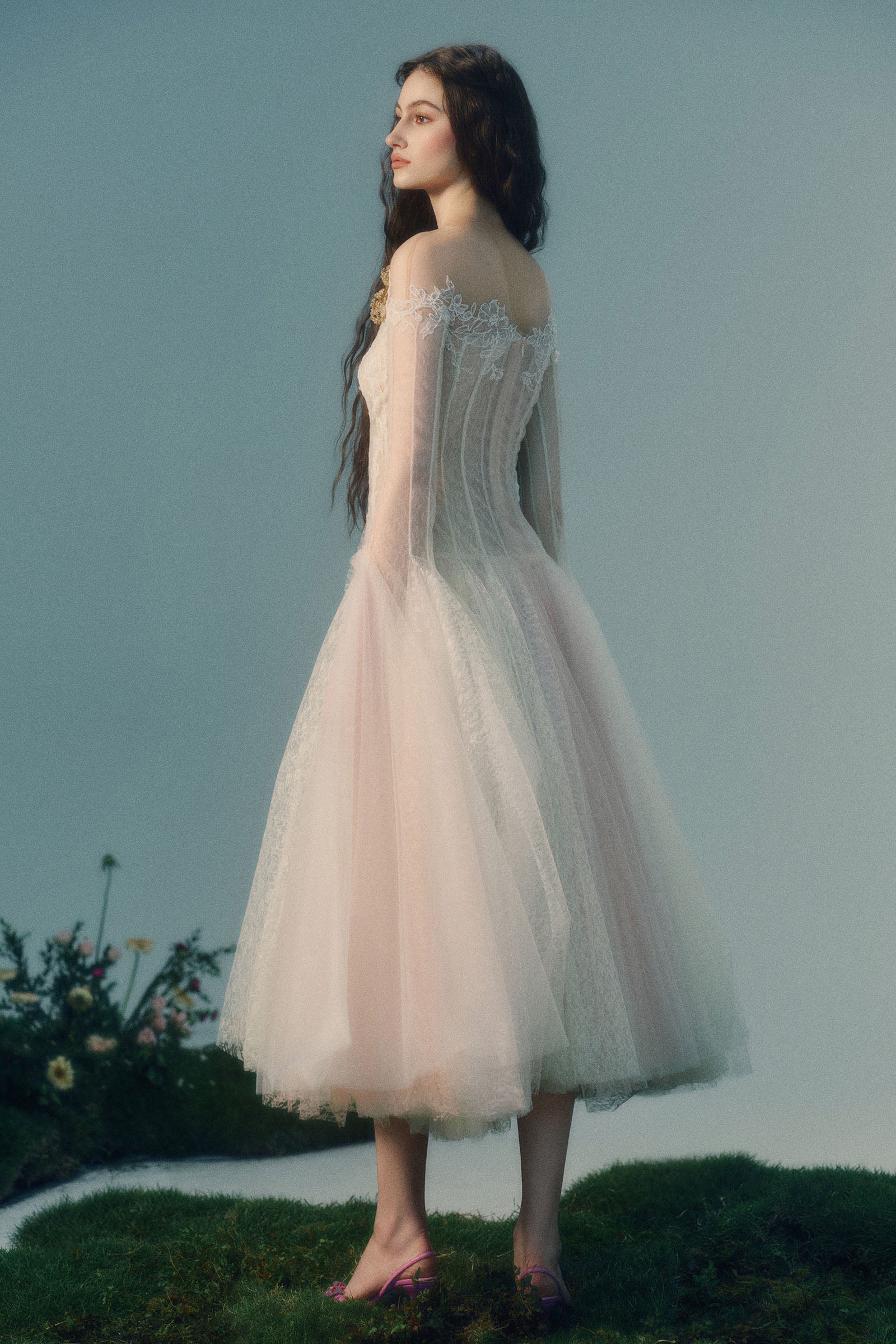 Aglaia Applique Midi Dress