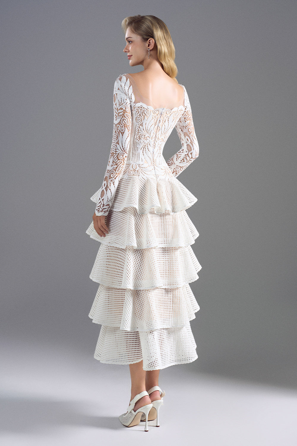 Victorian Ruffle Midi Dress