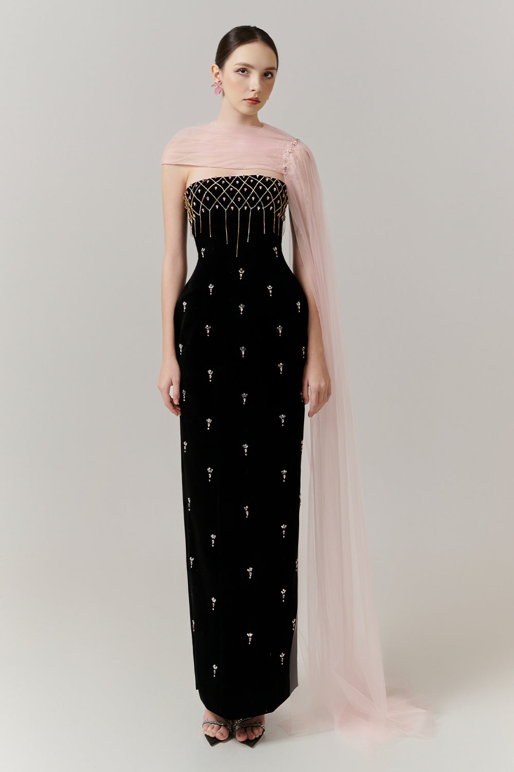Aurelia Straight Across Bead Maxi Dress