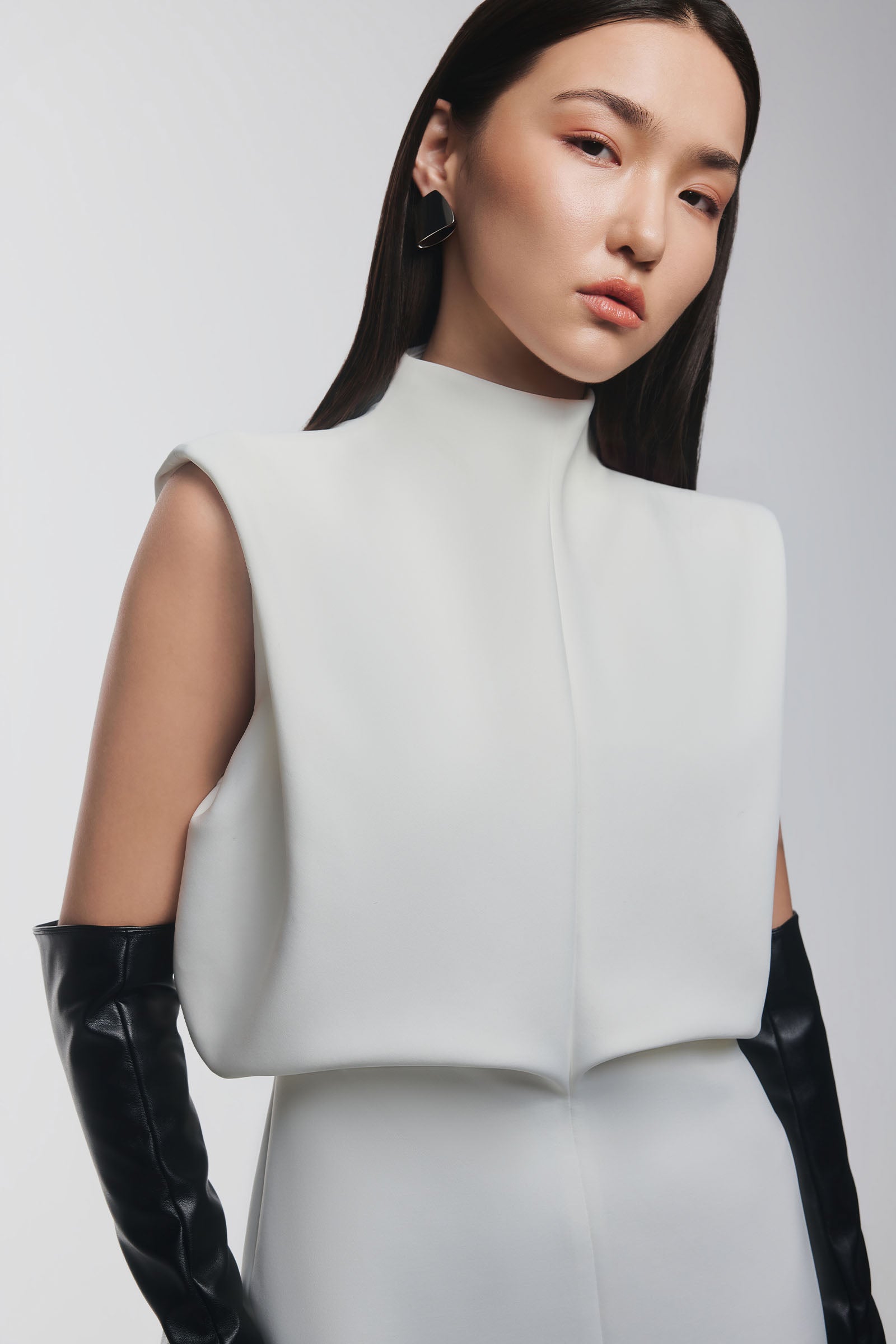 Ethel High Neck Draped Midi Dress