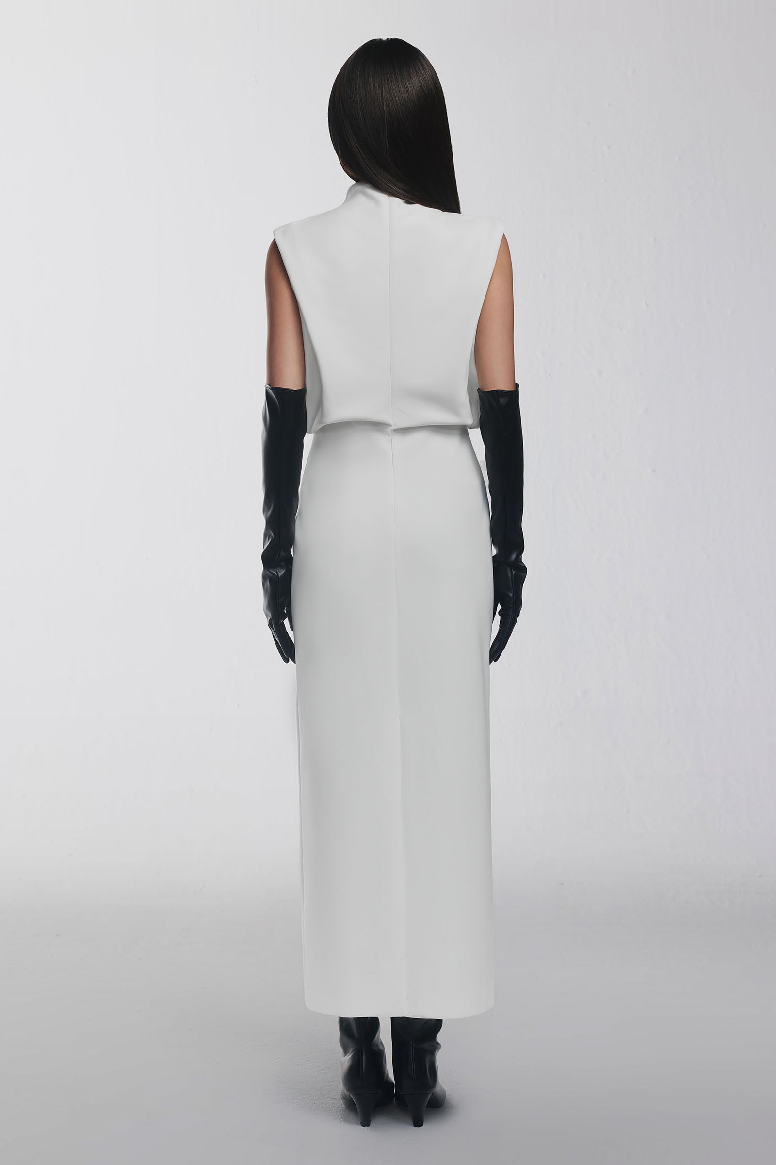 Ethel High Neck Draped Midi Dress