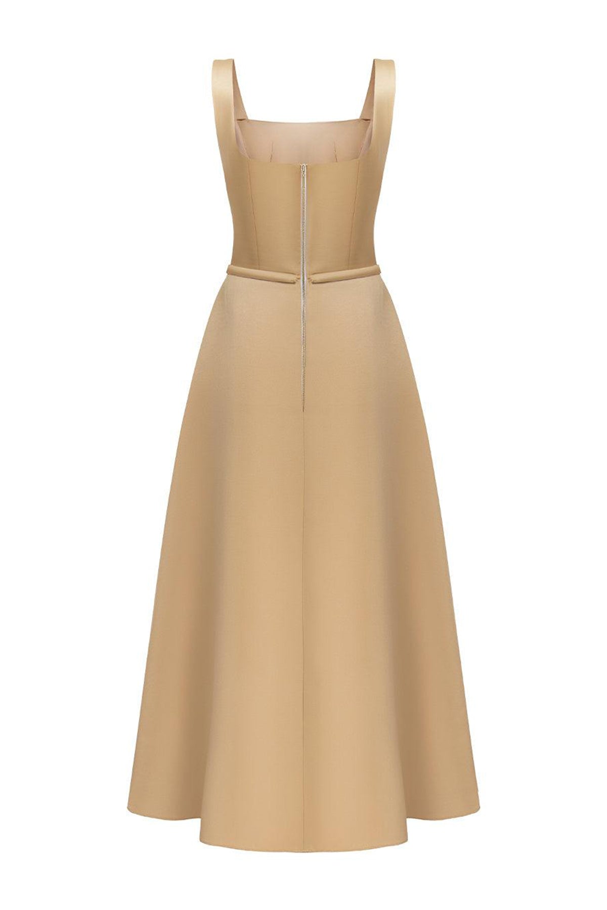 Liora A-line Loose Strap Taffeta Midi Dress