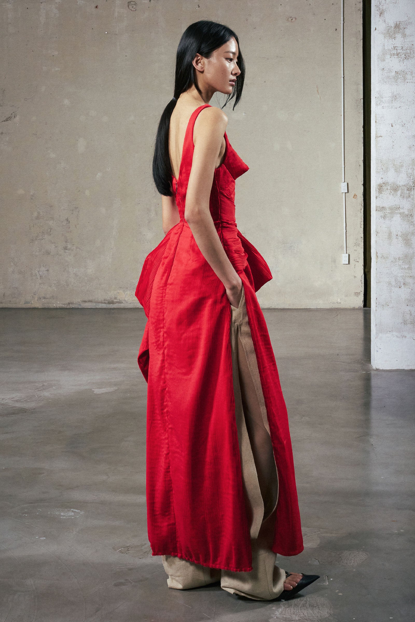 Hong Diem Asymmetric Midi Dress
