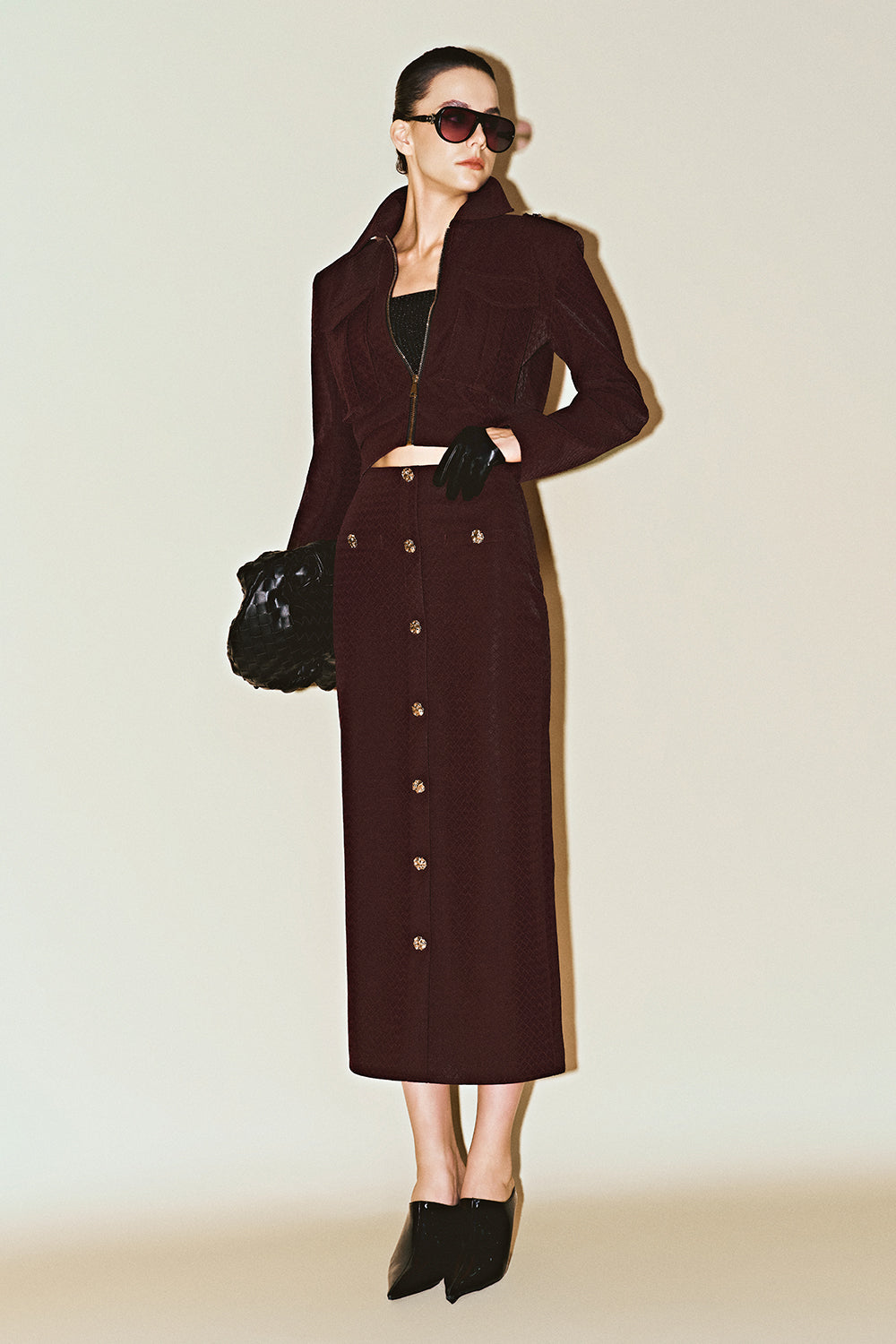 Elowen Straight Button Skirt