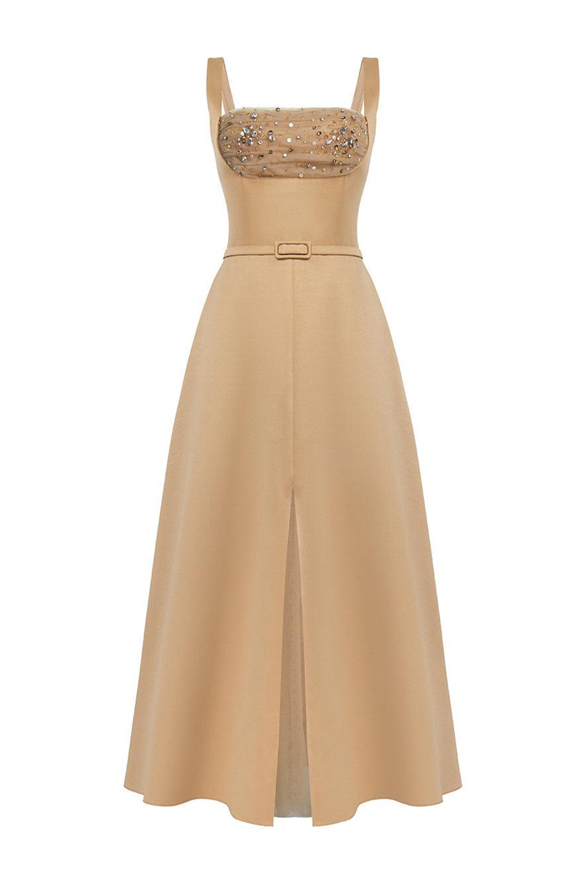 Liora A-line Loose Strap Taffeta Midi Dress