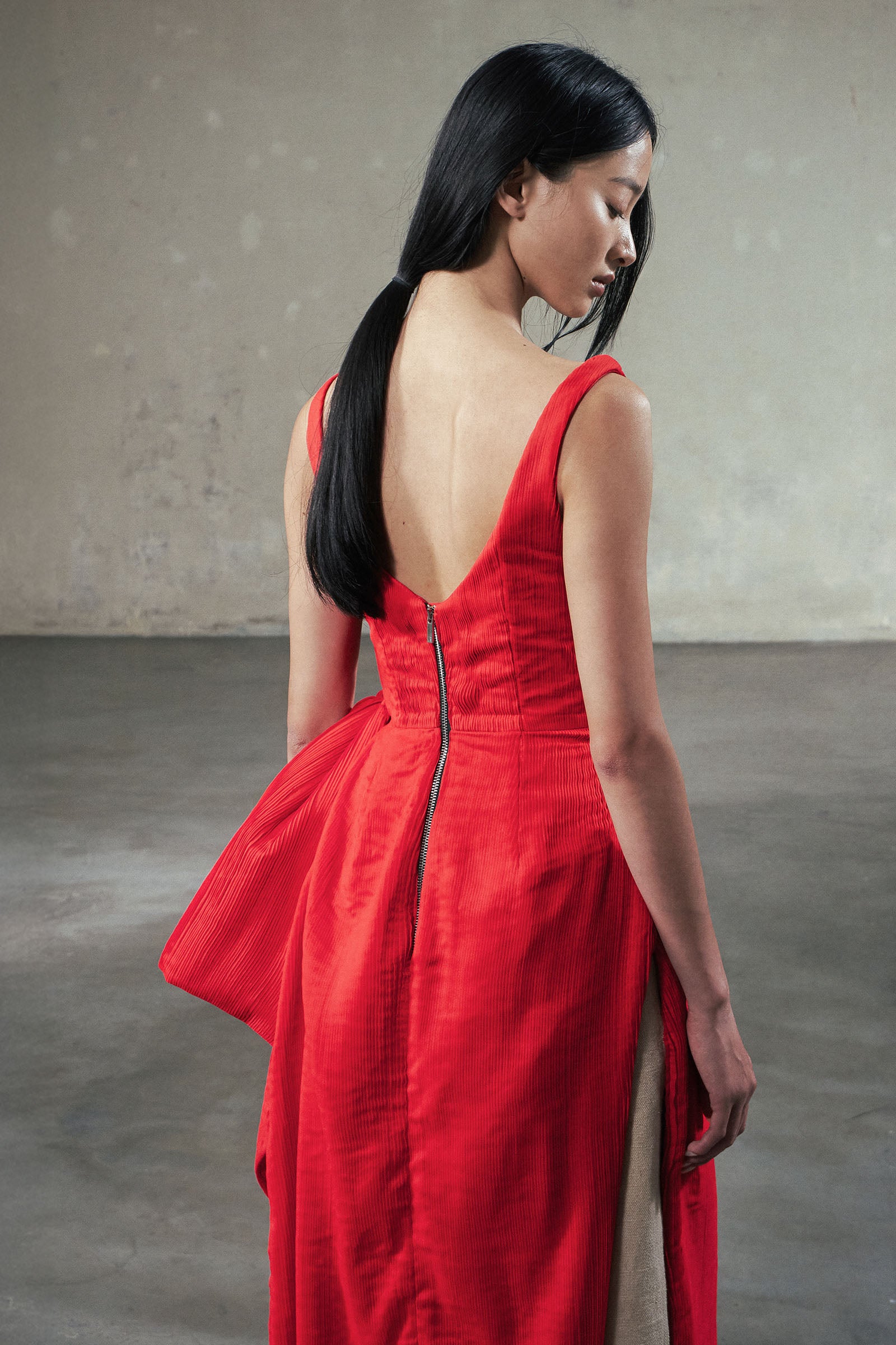 Hong Diem Asymmetric Midi Dress