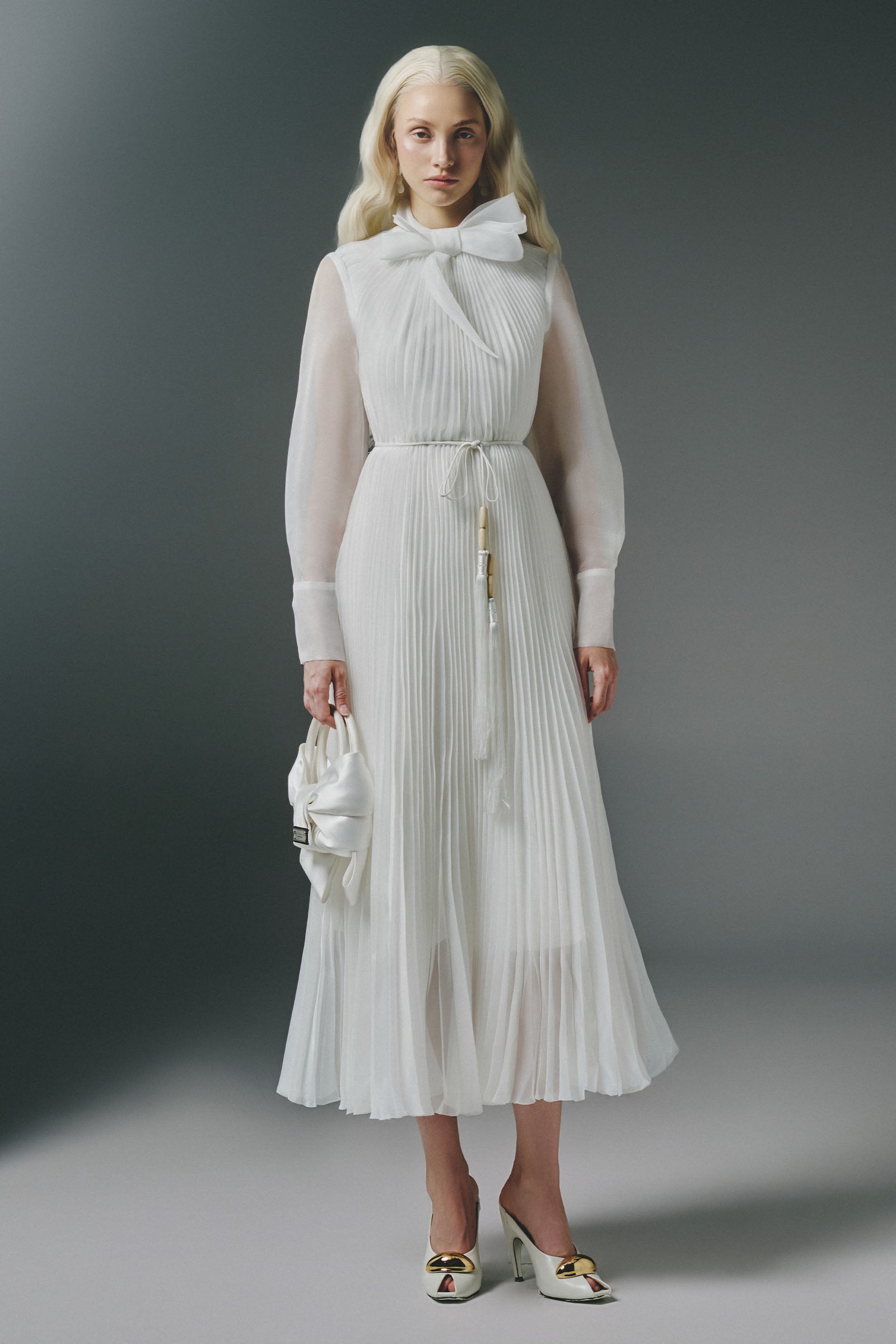 Sabrina Pleated Midi Dress