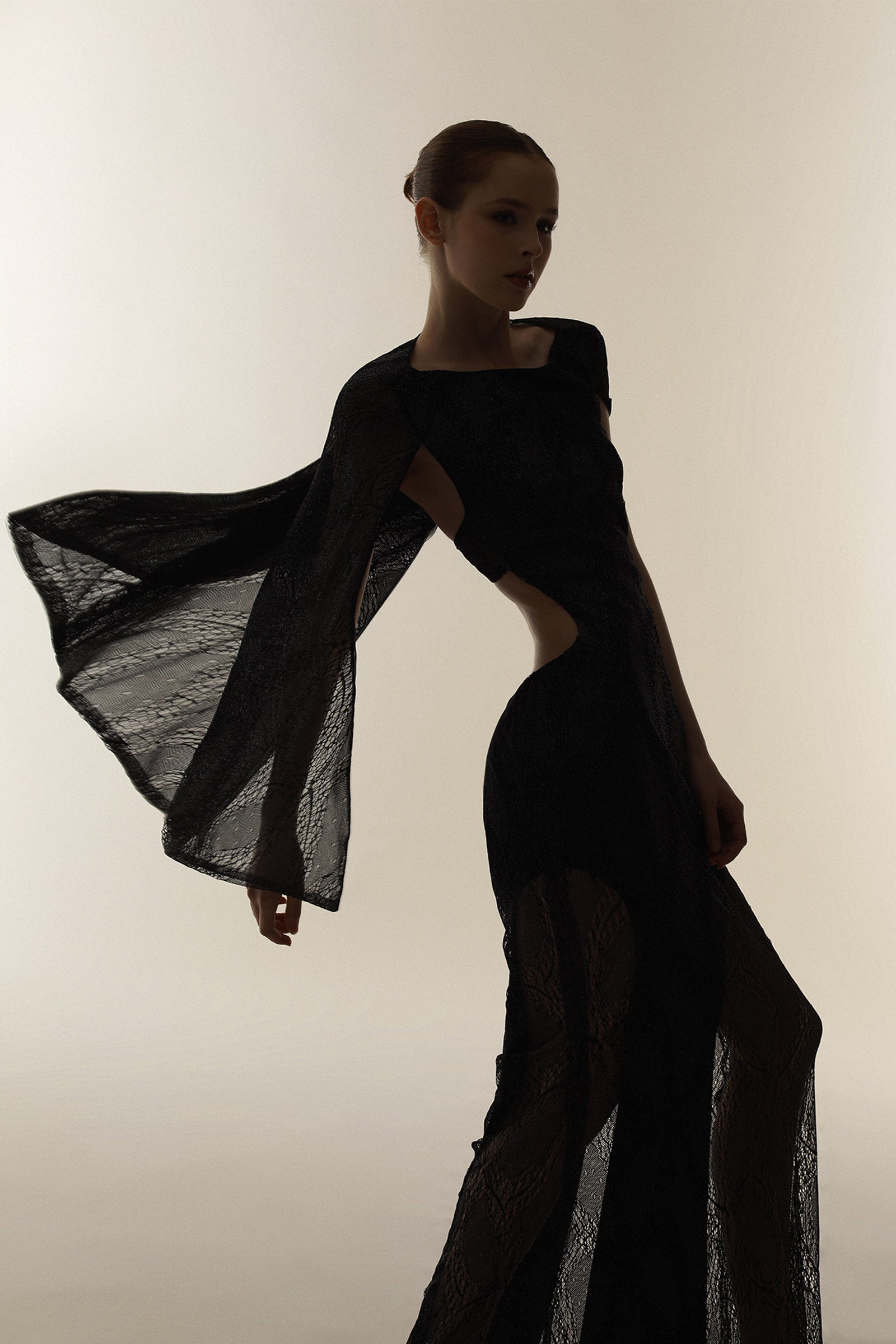 Sage Cape Sleeve Maxi Dress