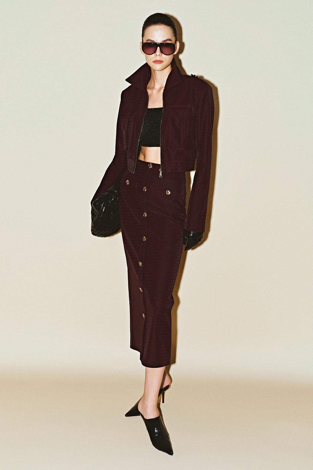 Thalior Collared Leather Jacket