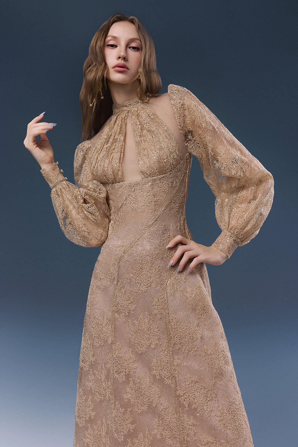 Jadeline Bishop Sleeve Maxi Dress