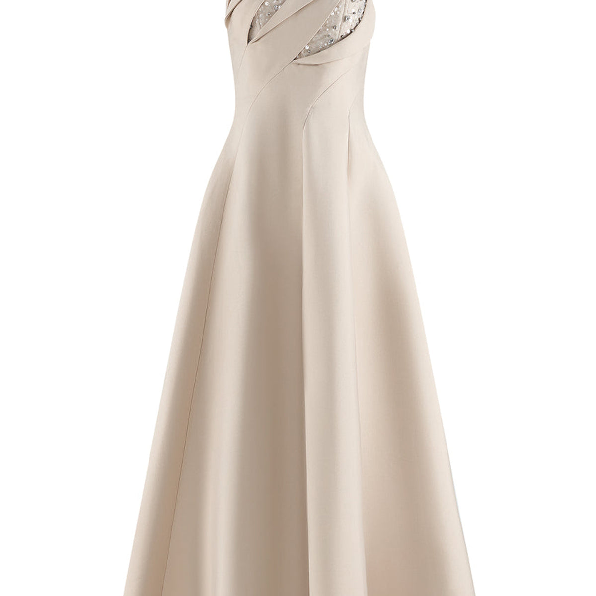 Luceris A-line Spaghetti Strap Taffeta Midi Dress