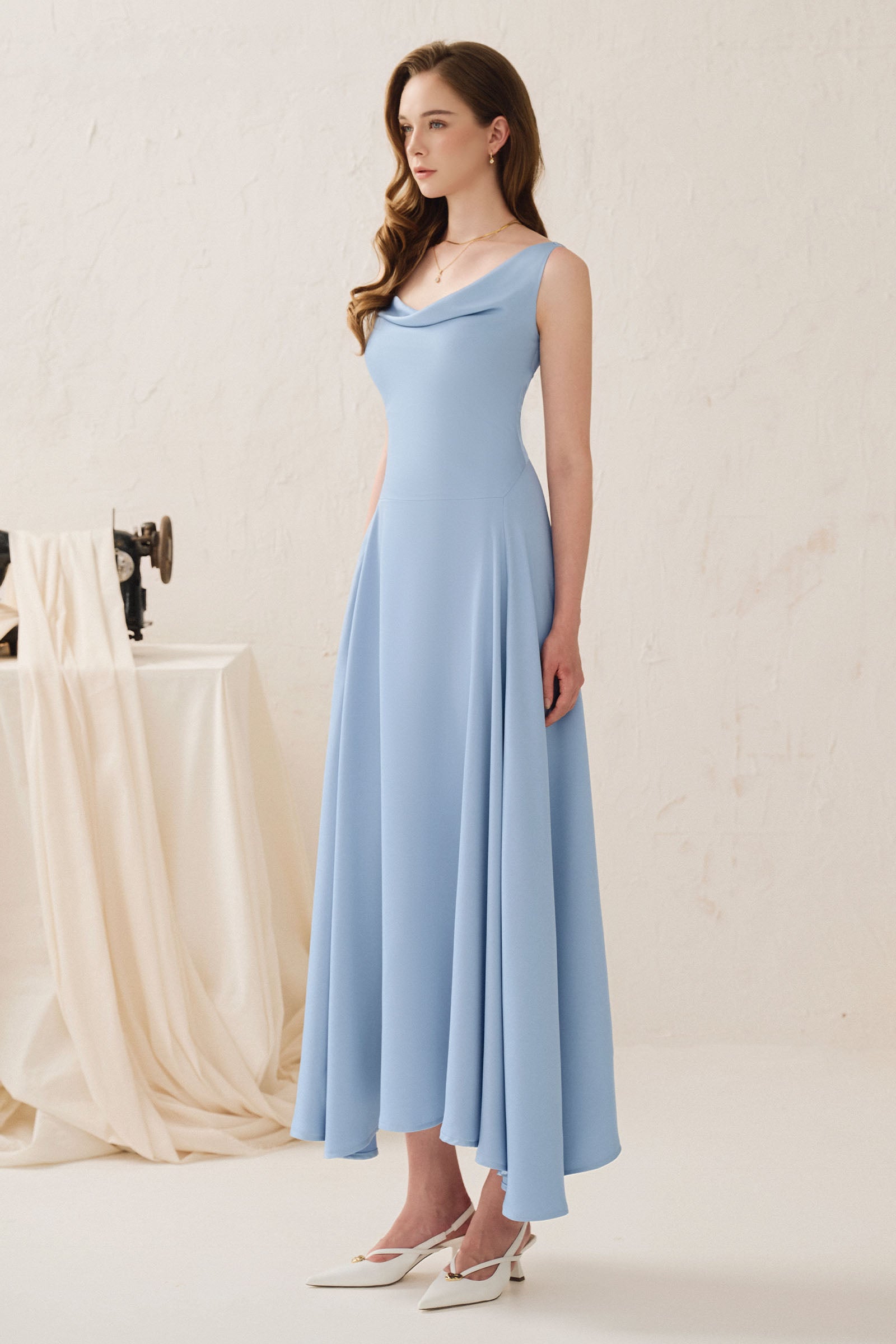 Idali Cowl Midi Dress
