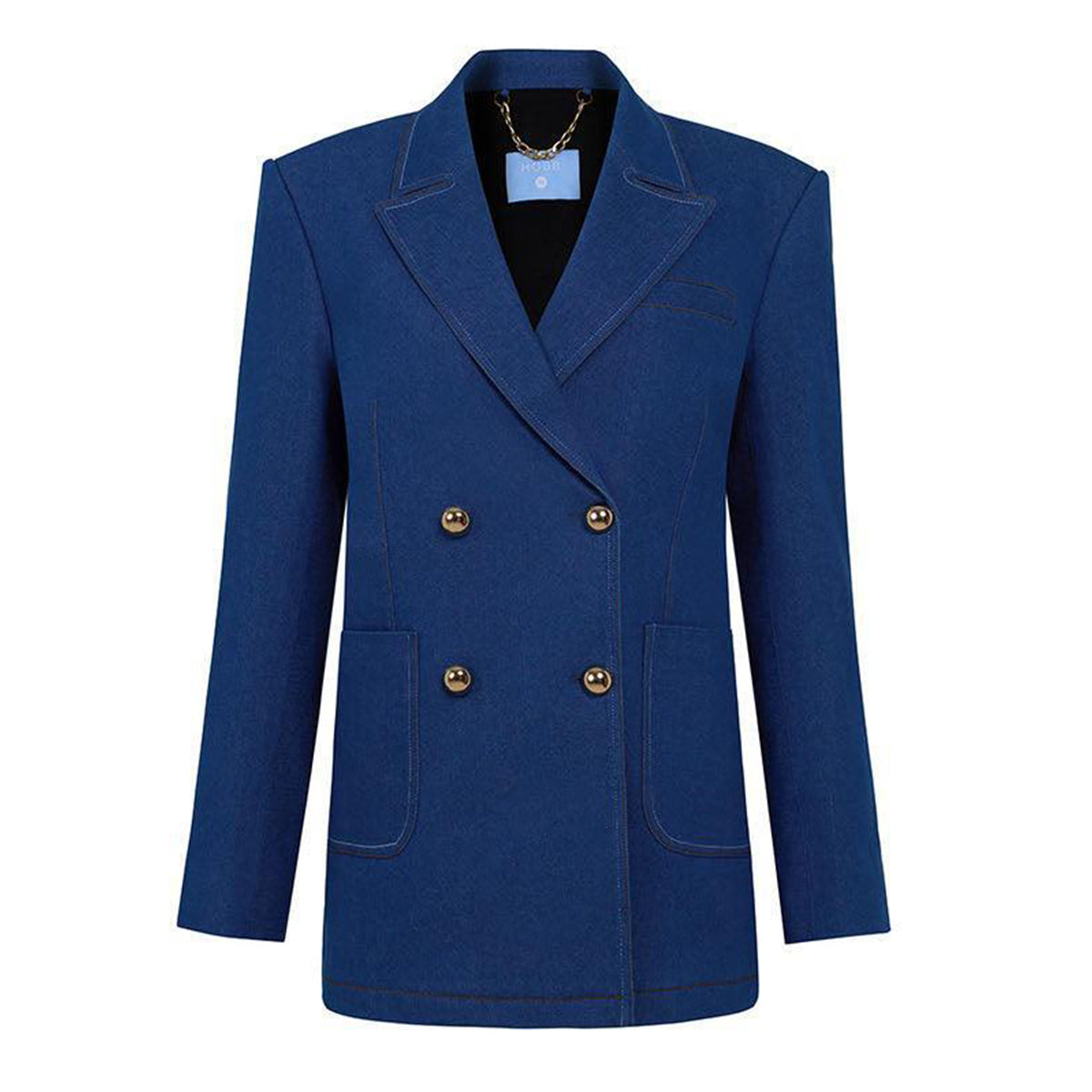 Beverly Straight Peak Lapel Twill Blazer