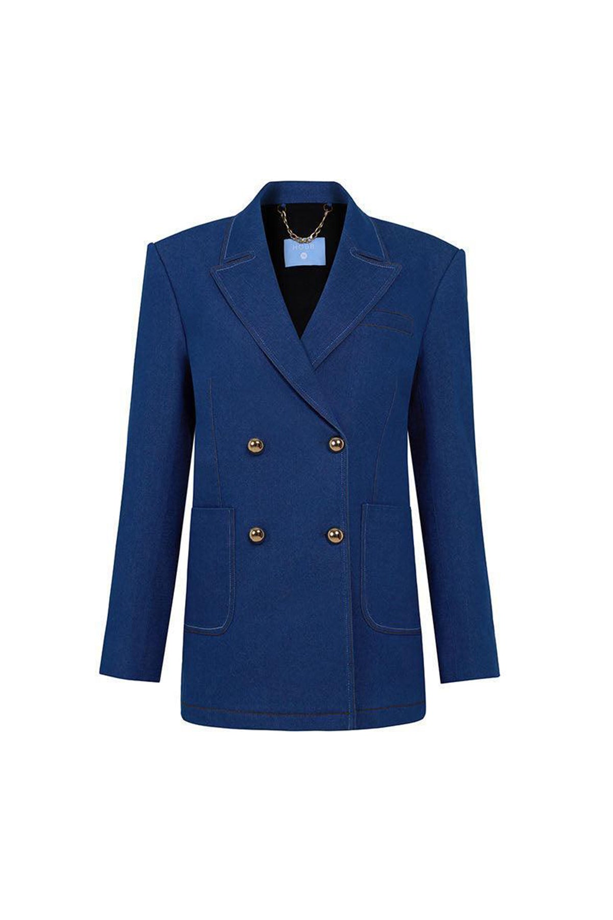 Beverly Straight Peak Lapel Twill Blazer