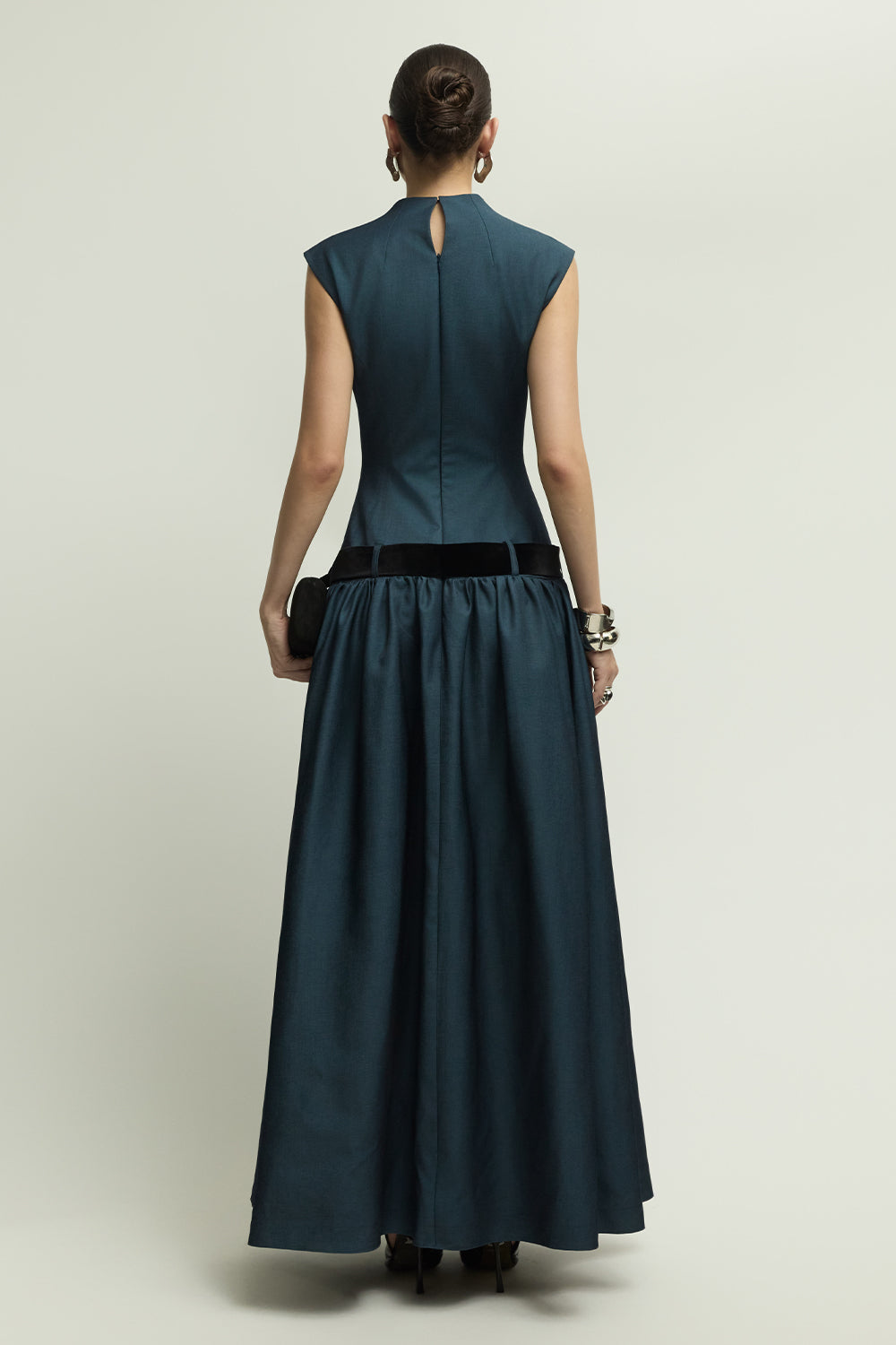 Cricklade V-Neck Gathering Maxi Dress