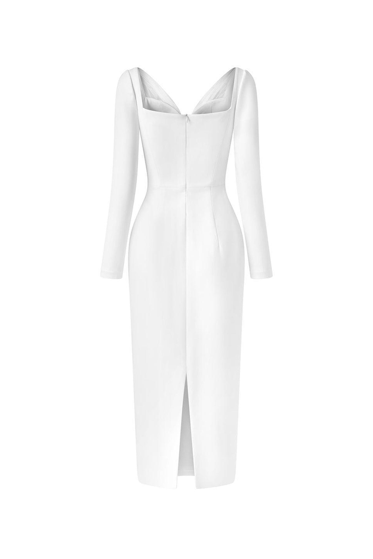 Lavish Sheath Long Sleeved Cotton Midi Dress