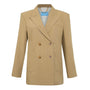 Beverly Straight Peak Lapel Twill Blazer