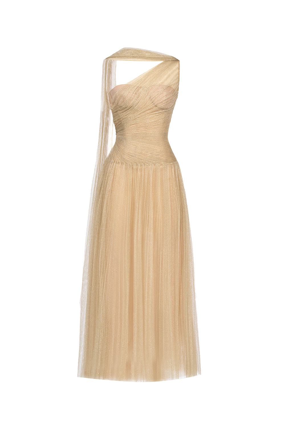 Gold Draped Midi Dress XL Gold Draped Midi Dress XL