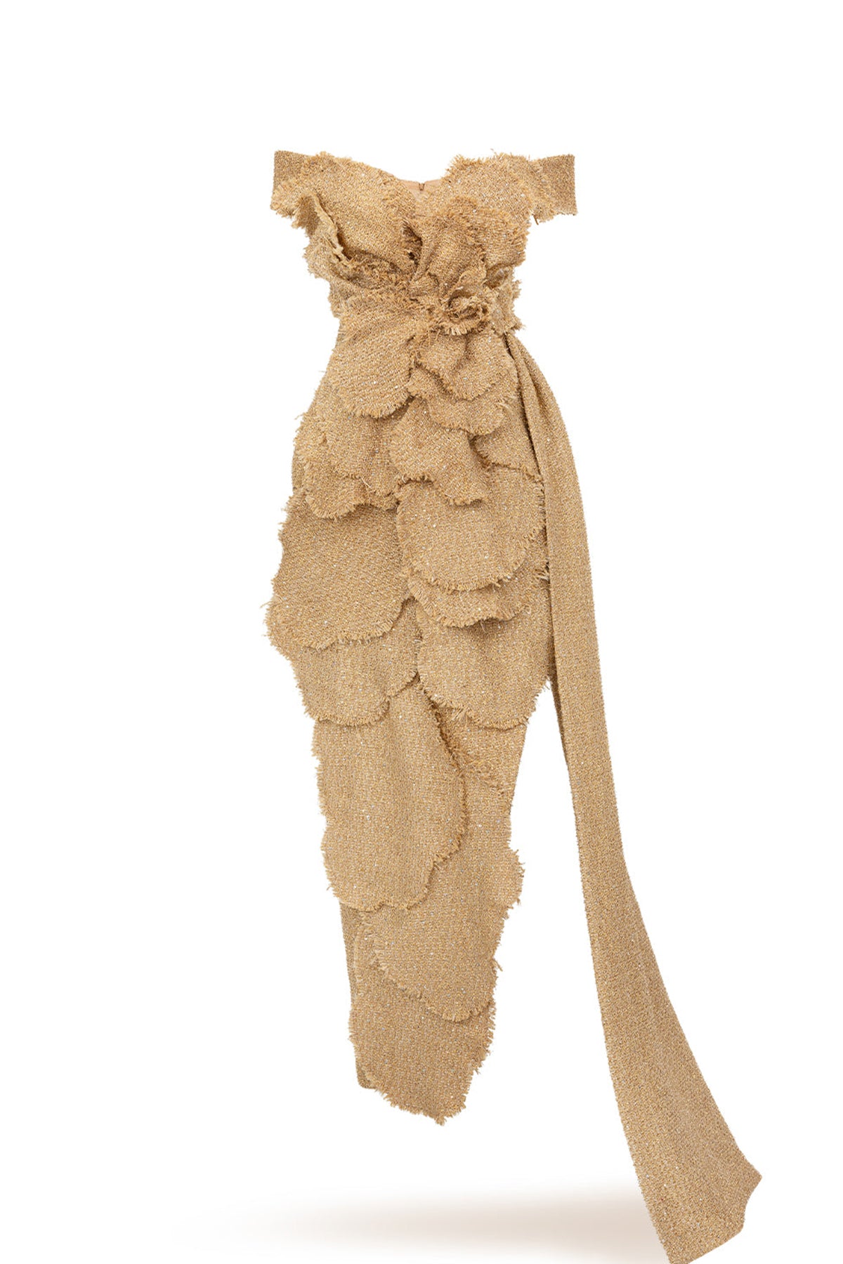 Dominic Pegged Off-Shoulder Polyester Maxi Dress