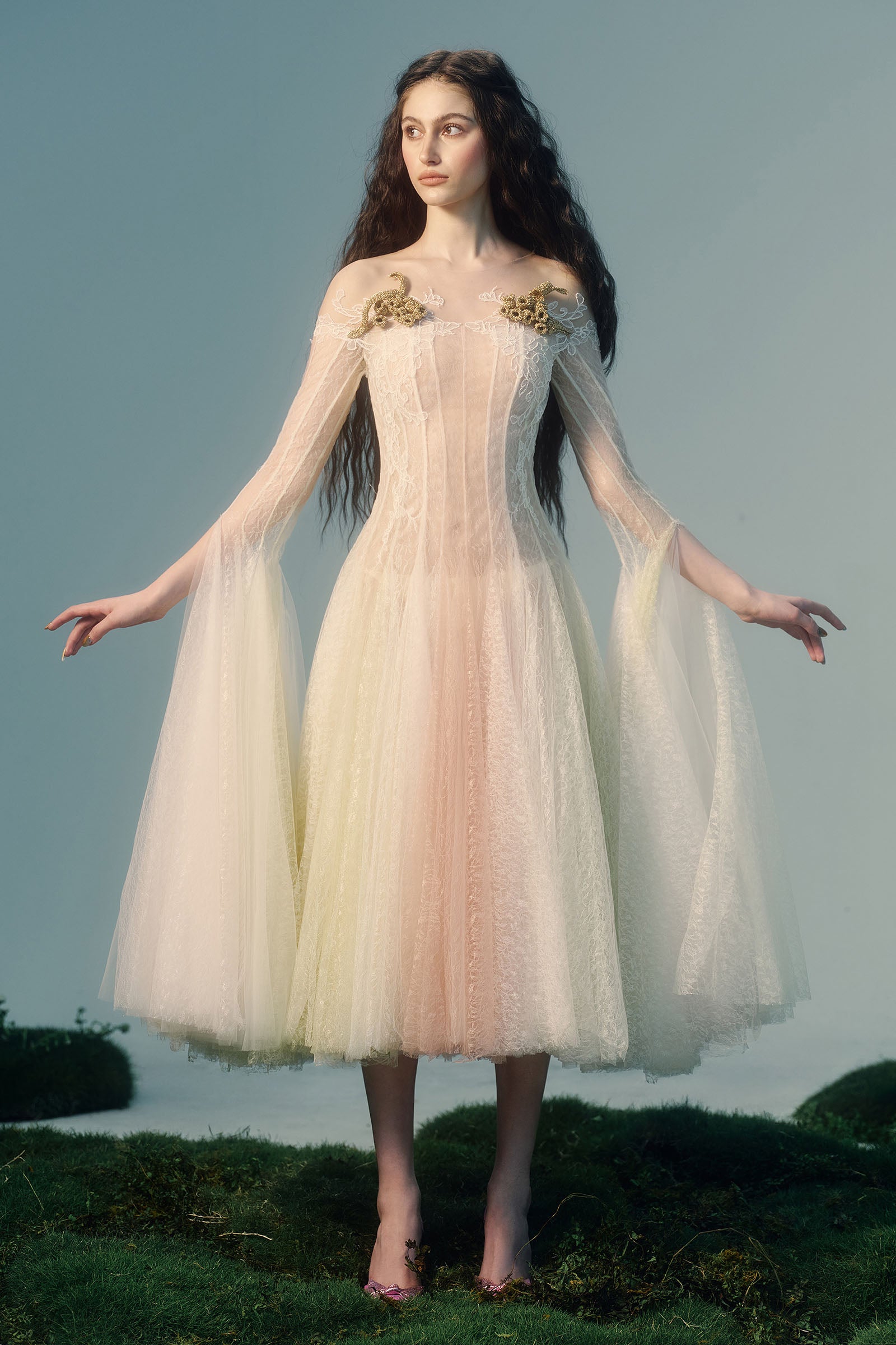 Aglaia Applique Midi Dress