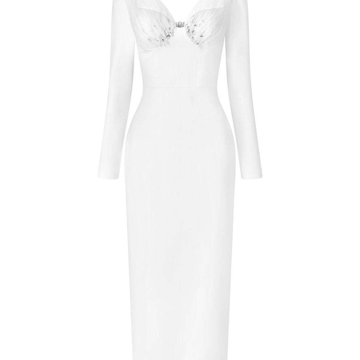 Lavish Sheath Long Sleeved Cotton Midi Dress