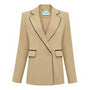 Beatrix Straight Notch Lapel Twill Blazer
