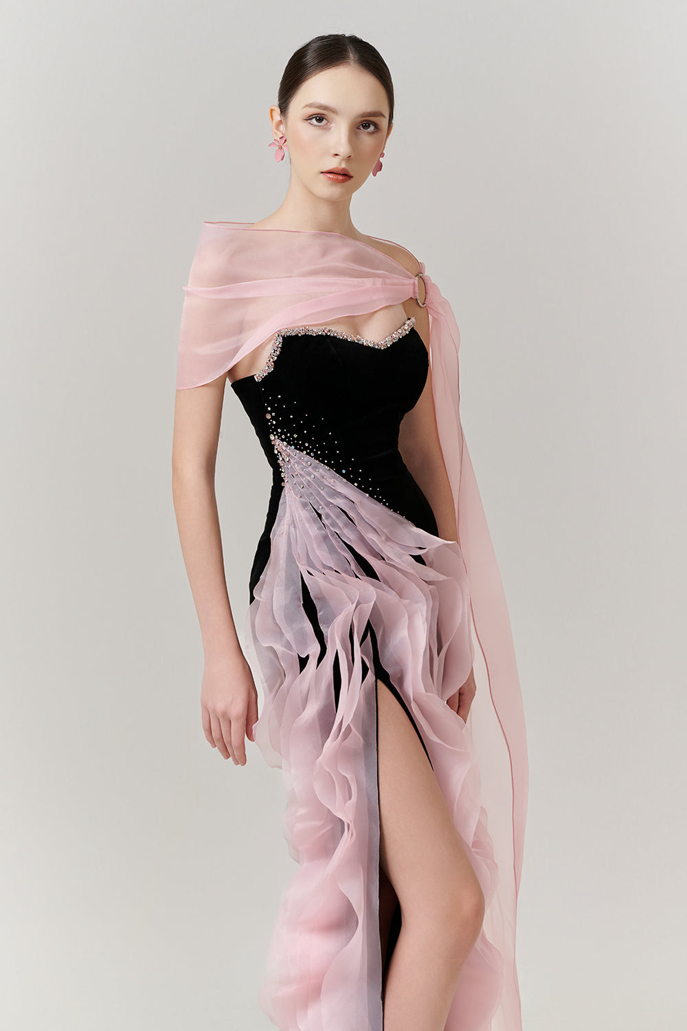 Elara Sheath Rhinestone Maxi Dress