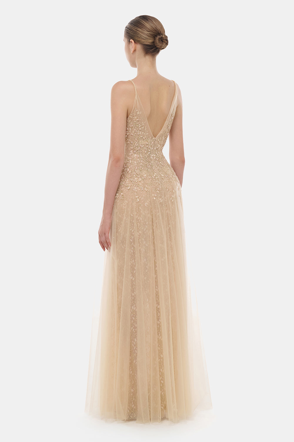 Camille V-Neck Embroidery Maxi Dress