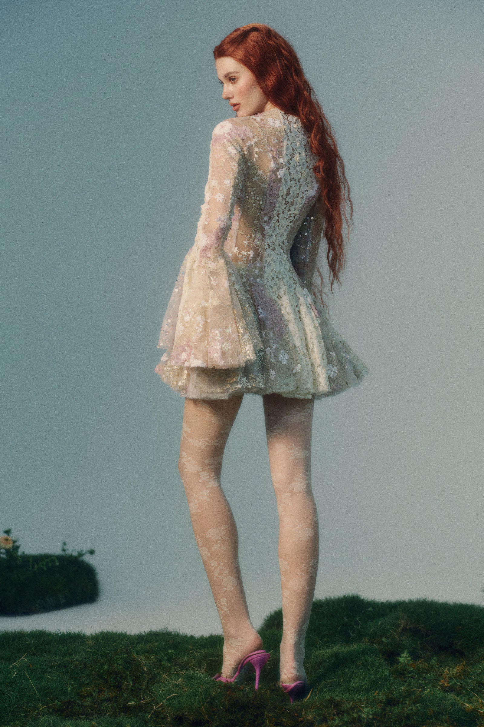Euphrosyne Bell Sleeve Mini Dress