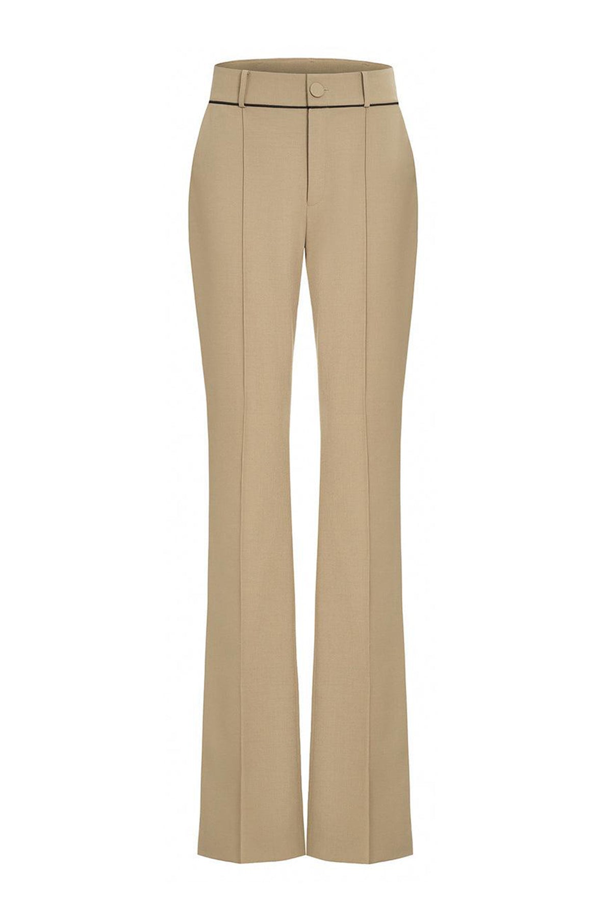 Beatrix Straight Front Zipper Twill Floor Length Pants