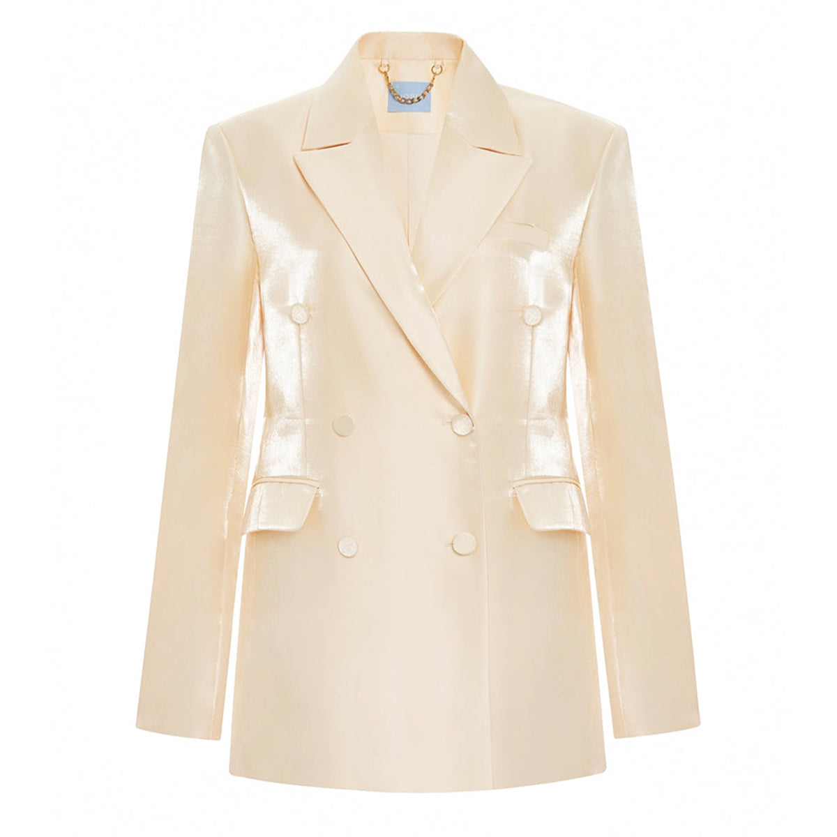 Ayla Straight Double Breasted Taffeta Blazer